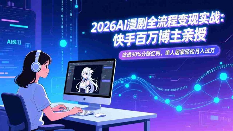 (17266期)2026AI漫剧全流程变现实战:快手百万博主亲授,吃透90%分账红利,单人居家轻松月入过万-OG资源站