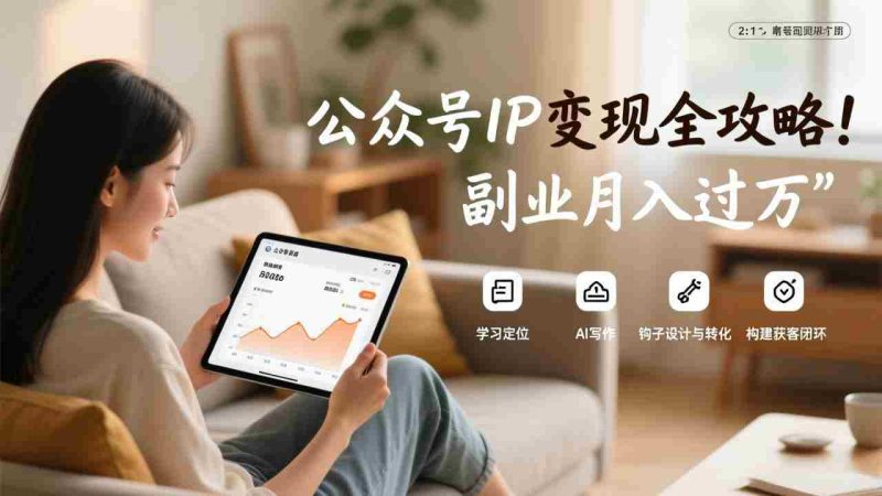 (17275期)公众号IP变现全攻略,学习定位、AI写作、钩子设计与转化,构建获客闭环,副业月入过万-OG资源站