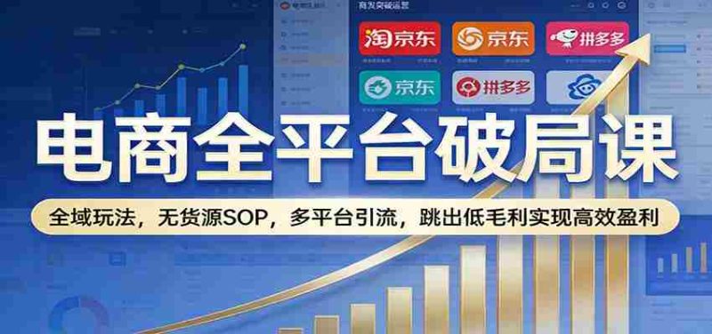 电商全平台破局课:全域玩法,无货源SOP,多平台引流,跳出低毛利实现高效盈利-OG资源站