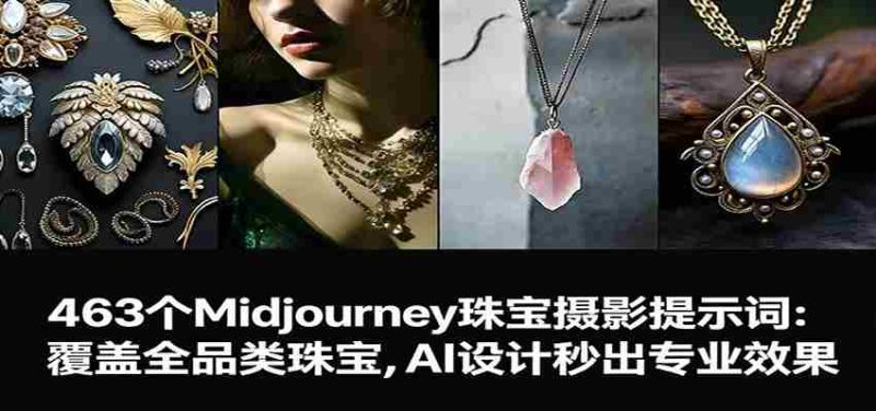 463个Midjourney珠宝摄影提示词:覆盖全品类珠宝,AI设计秒出专业效果-OG资源站