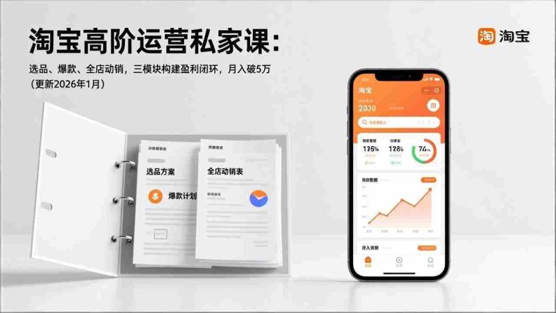 (17280期)淘宝高阶运营私家课:选品、爆款、全店动销,三模块构建盈利闭环,月入破5万(更新26年1月)-OG资源站