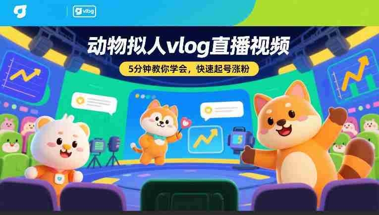 动物拟人vlog直播视频，5分钟教你学会，快速起号涨粉-OG资源站