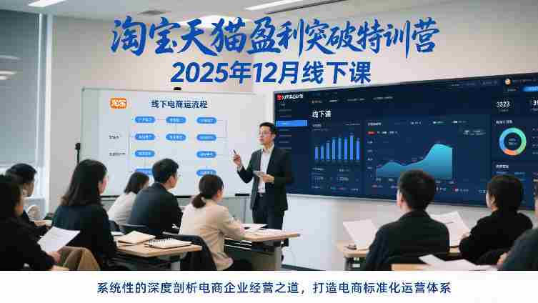 淘宝天猫盈利突破特训营25年12月线下课,系统性的深度剖析电商企业经营之道,打造电商标准化运营体系-OG资源站