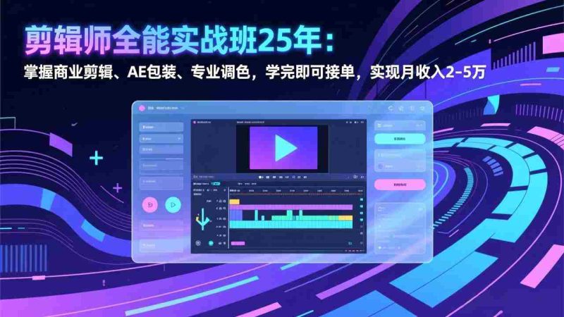 （17294期）剪辑师全能实战班25年：掌握商业剪辑、AE包装、专业调色，学完即可接单，实现月收入2-5万-OG资源站