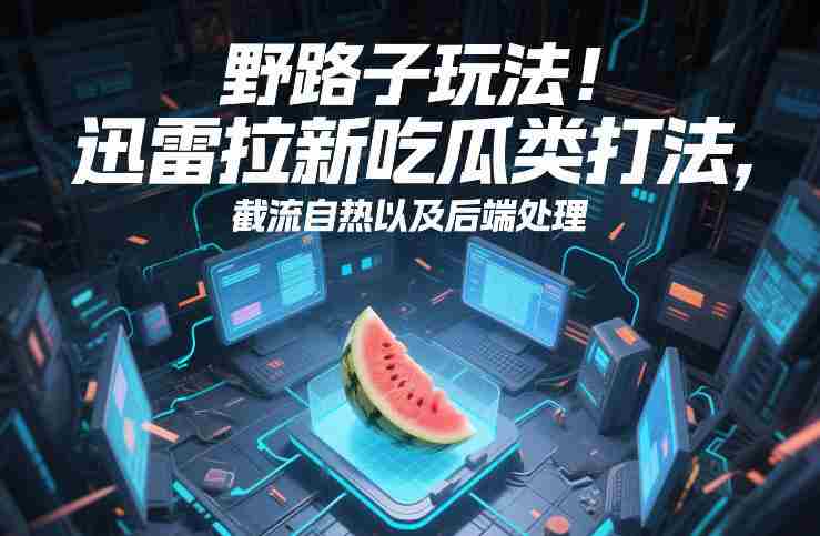 野路子玩法！迅雷拉新吃瓜类打法，截流自热以及后端处理-OG资源站