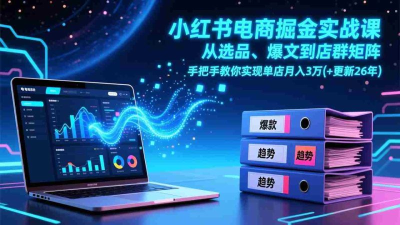 (17290期)小红书电商掘金实战课,从选品、爆文到店群矩阵,手把手教你实现单店月入3万+(更新26年)-OG资源站