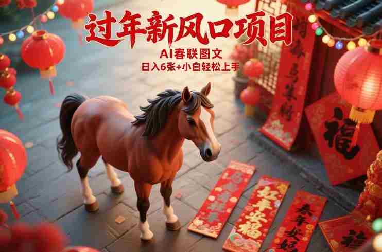 过年新风口项目，用ai春联图文，日入6张+小白轻松上手【揭秘】-OG资源站