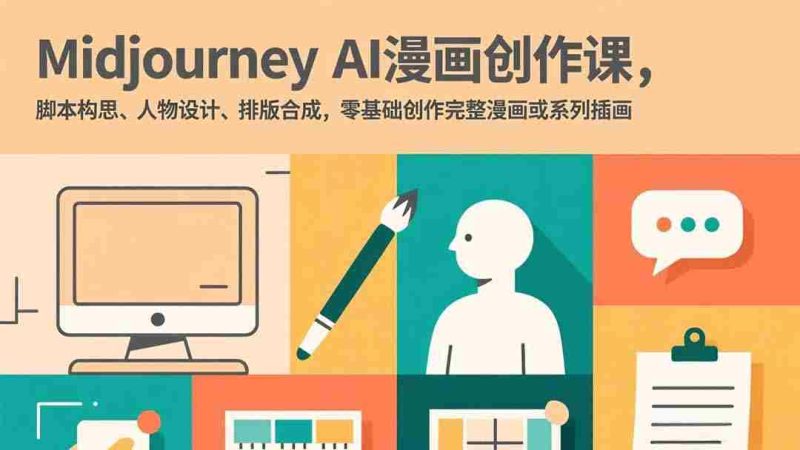(17299期)Midjourney AI漫画创作课,脚本构思、人物设计、排版合成,零基础创作完整漫画或系列插画-OG资源站