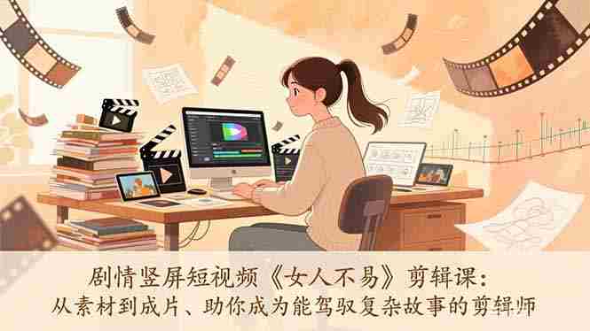 (17305期)剧情竖屏短视频《女人不易》剪辑课:从素材到成片、助你成为能驾驭复杂故事的剪辑师-OG资源站