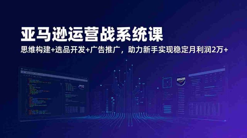 （17311期）亚马逊运营实战系统课，思维构建+选品开发+广告推广，助力新手实现稳定月利润2万+（更新）-OG资源站