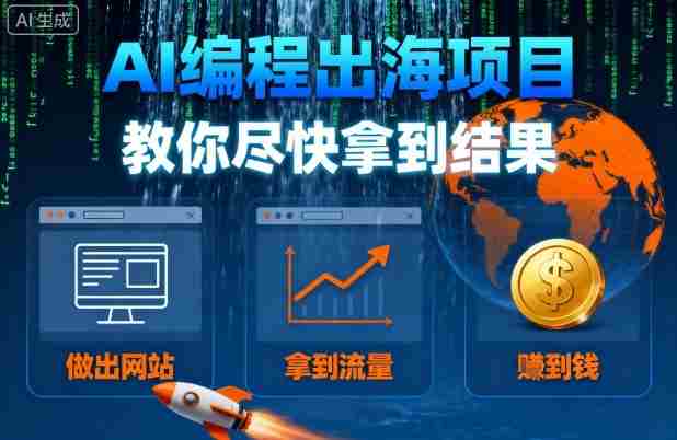 AI编程出海项目,教你尽快拿到结果-做出网站、拿到流量、賺到钱-OG资源站