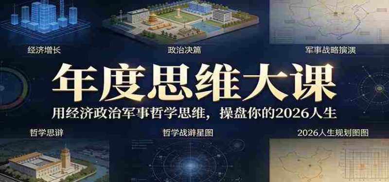 年度思维大课，用经济政治军事哲学思维，操盘你的2026人生-OG资源站