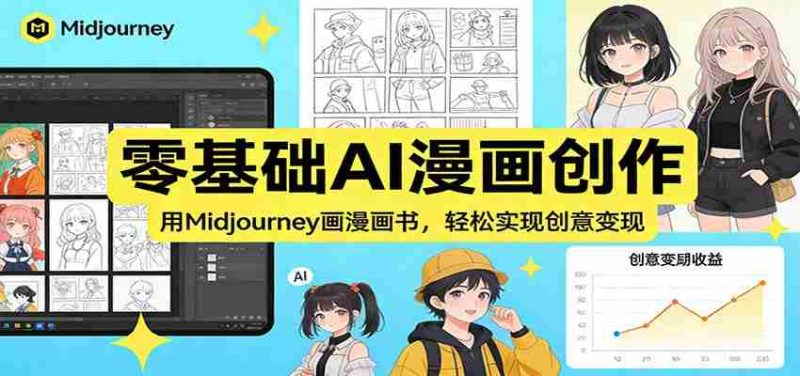 零基础AI漫画创作：用Midjourney画漫画书，轻松实现创意变现-OG资源站