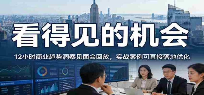 2026看得见的机会，12小时商业趋势洞察见面会回放，实战案例可直接落地优化-OG资源站