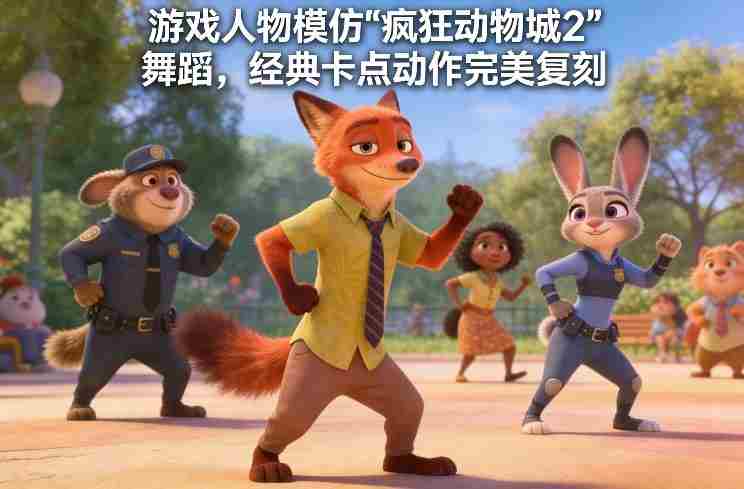 游戏人物模仿“疯狂动物城2”舞蹈,经典卡点动作完美复刻-OG资源站