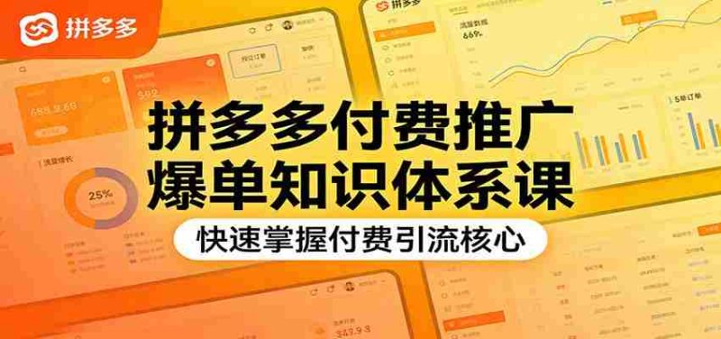 拼多多付费推广爆单知识体系课，快速掌握付费引流核心-OG资源站