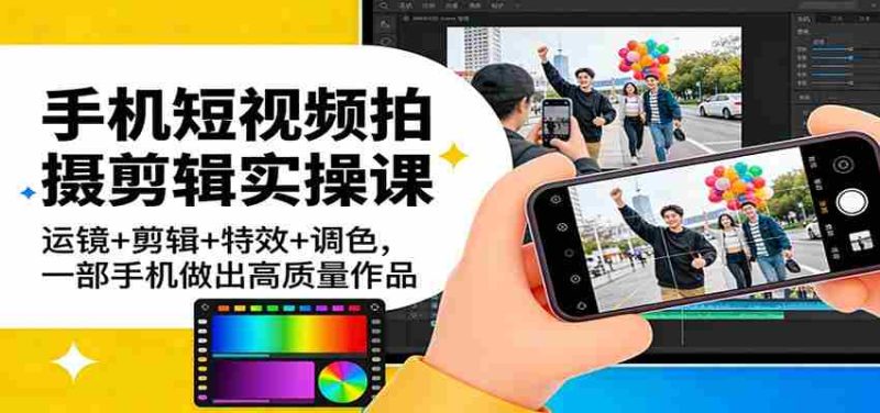 手机短视频拍摄剪辑实操课:运镜+剪辑+特效+调色,一部手机做出高质量作品-OG资源站