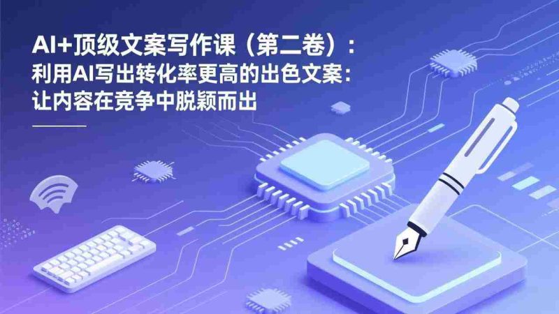 （17382期）AI+顶级文案写作课（第二卷）：利用AI写出转化率更高的出色文案：让内容在竞争中脱颖而出-OG资源站