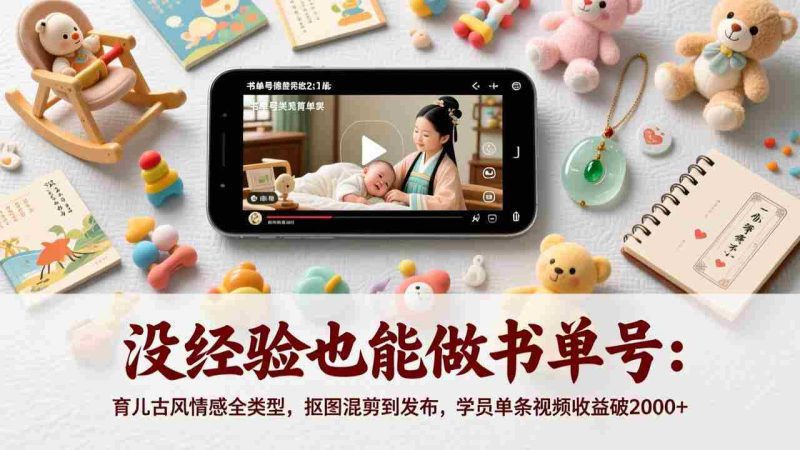 （17389期）没经验也能做书单号：育儿古风情感全类型，抠图混剪到发布，学员单条视频收益破2000+-OG资源站
