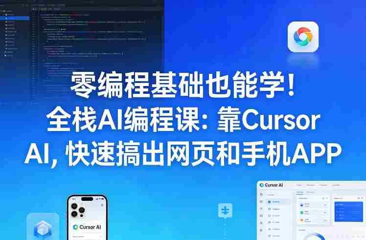 零编程基础也能学!全栈AI编程课:靠Cursor AI,快速搞出网页和手机APP-OG资源站