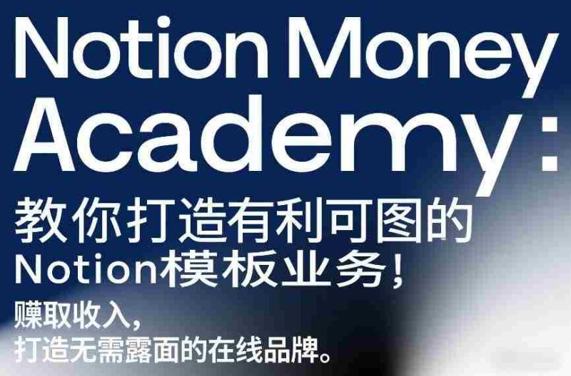Notion Money Academy：教你打造有利可图的Notion模板业务，賺取收入，打造无需露面的在线品牌-OG资源站