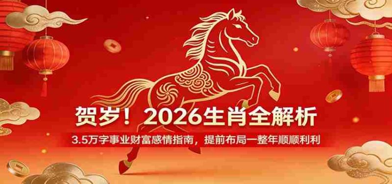 贺岁!2026生肖全解析,3.5万字事业财富感情指南,提前布局一整年顺顺利利-OG资源站