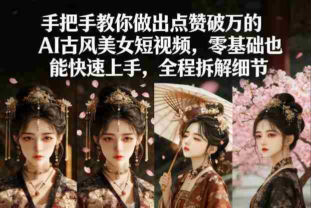 手把手教你做出点赞破万的AI古风美女短视频，零基础也能快速上手，全程拆解细节-OG资源站