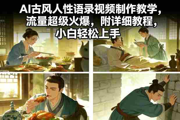 AI古风人性语录视频制作教学，流量超级火爆，附详细教程，小白轻松上手-OG资源站