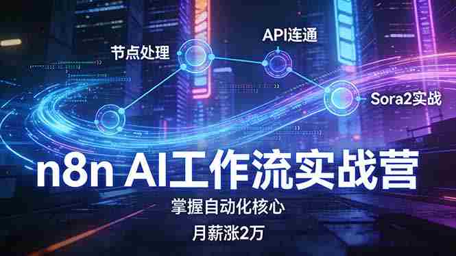 (17458期)n8n AI工作流实战营,节点处理+API连通+Sora2实战,掌握自动化核心月薪涨2万-OG资源站