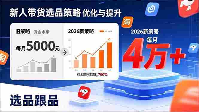 （17480期）新人带货别瞎选品！这套2026全新选品跟品策略，让我的佣金从0做到每月4万+-OG资源站