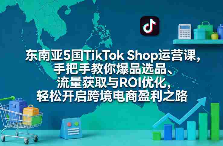 东南亚5国TikTok Shop运营课,手把手教你爆品选品、流量获取与ROI优化,轻松开启跨境电商盈利之路-OG资源站