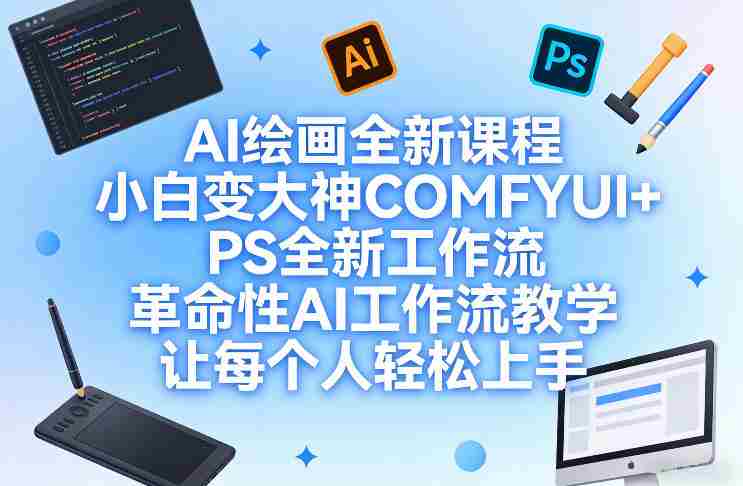 AI绘画全新课程,小白变大神COMFYUI+PS全新工作流,革命性AI工作流教学,让每个人轻松上手-OG资源站