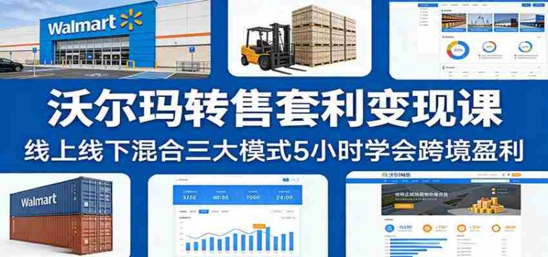 沃尔玛转售套利变现课：线上线下混合三大模式5小时学会跨境盈利-OG资源站