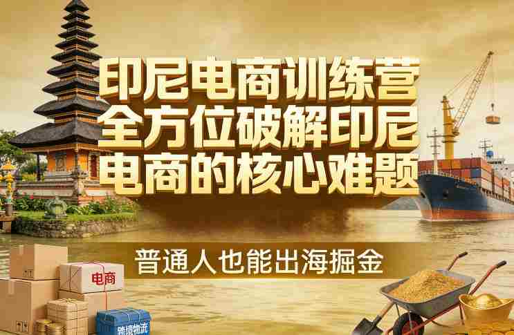 印尼电商训练营，全方位破解印尼电商的核心难题，普通人也能出海掘金-OG资源站