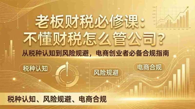 （17599期）老板财税必修课：不懂财税怎么管公司？从税种认知到风险规避，电商创业者必备合规指南-OG资源站