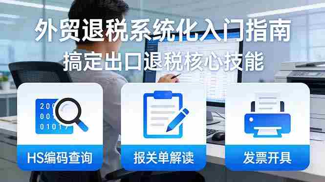 （17601期）外贸退税系统化入门指南：HS编码查询+报关单解读+发票开具，一套课程搞定出口退税核心技能-OG资源站