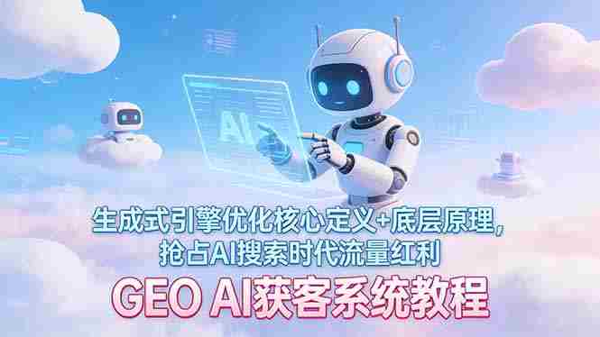 （17604期）GEO AI获客系统教程：生成式引擎优化核心定义+底层原理，抢占AI搜索时代流量红利-OG资源站