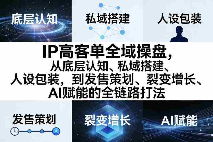 IP高客单全域操盘，从底层认知、私域搭建、人设包装，到发售策划、裂变增长、AI赋能的全链路打法-OG资源站