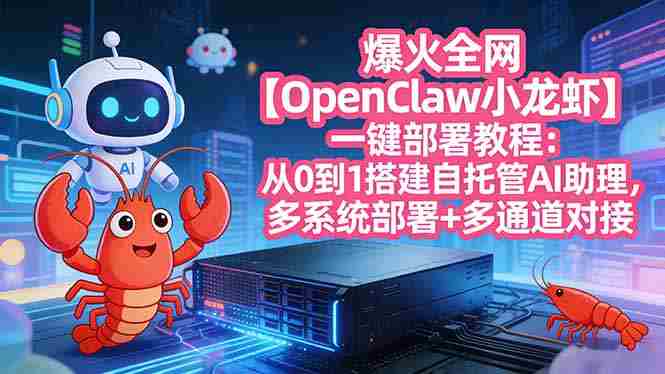 （17612期）爆火全网【OpenClaw 小龙虾】一键部署教程：从0到1搭建自托管AI助理，多系统部署+多通道对接-OG资源站