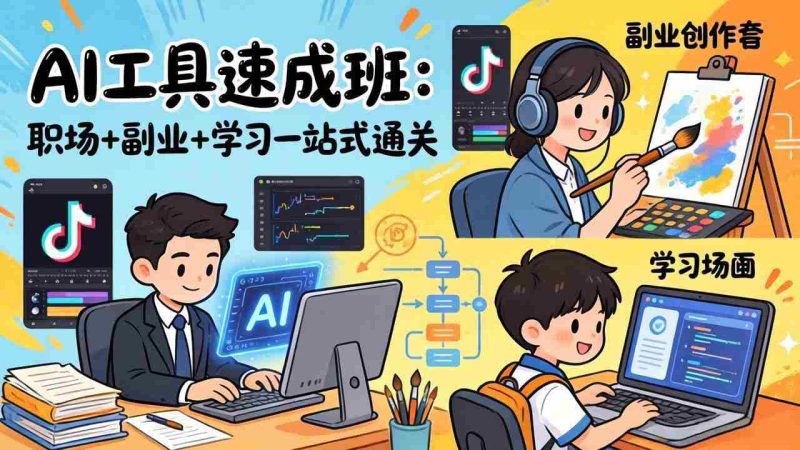 （17650期）AI工具速成班：职场+副业+学习一站式通关，20+爆款类型+剪映技巧+抖音算法，0基础快速上手-OG资源站
