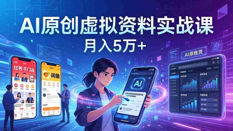 （17657期）AI原创虚拟资料实战课：2026新机会，小红书闲鱼开店，普通人用AI轻松变现，月入5万+-OG资源站