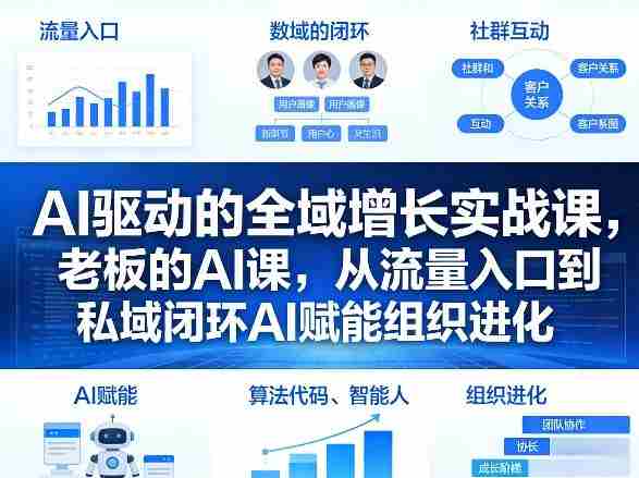 AI驱动的全域增长实战课,老板的AI课,从流量入口到私域闭环AI赋能组织进化(26年3月12-14日)-OG资源站