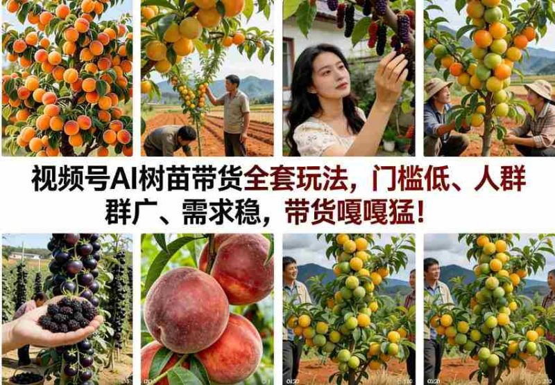 视频号AI树苗带货全套玩法，门槛低、人群广、需求稳，带货嘎嘎猛！-OG资源站