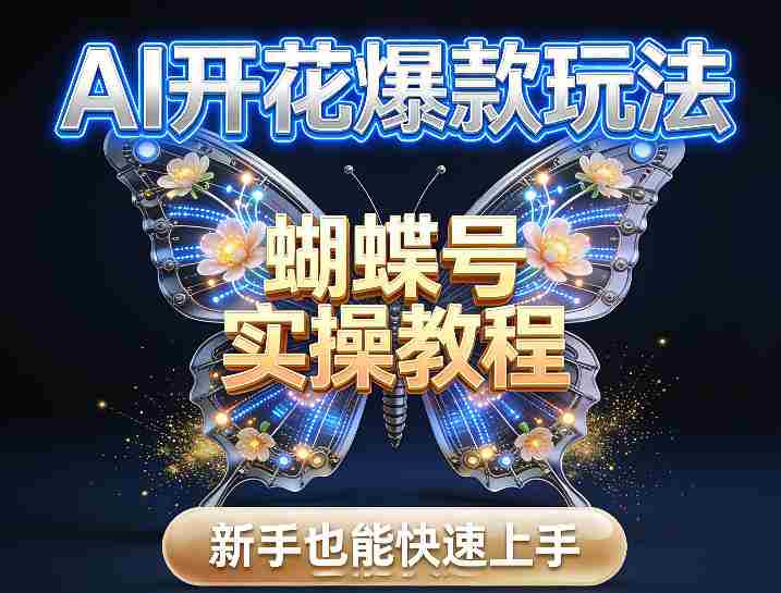 AI开花爆款玩法，蝴蝶号实操教程，新手也能快速上手-OG资源站