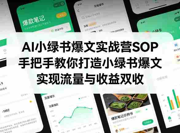AI小绿书爆文实战营SOP，手把手教你打造小绿书爆文，实现流量与收益双收-OG资源站