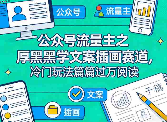 公众号流量主之厚黑学文案插画赛道，冷门玩法篇篇过万阅读-OG资源站