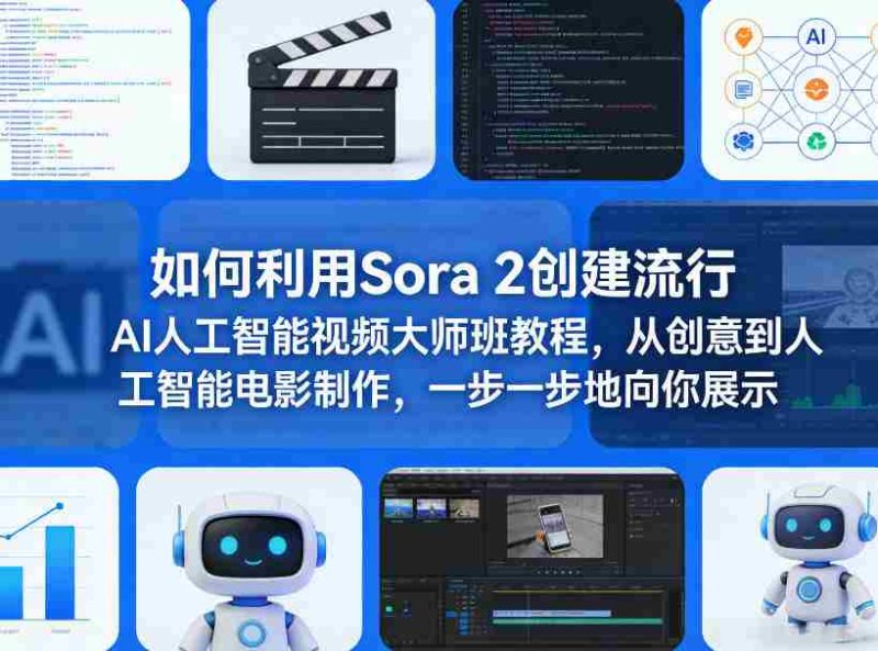 如何利用Sora 2创建流行AI人工智能视频大师班教程，从创意到人工智能电影制作，一步一步地向你展示-OG资源站