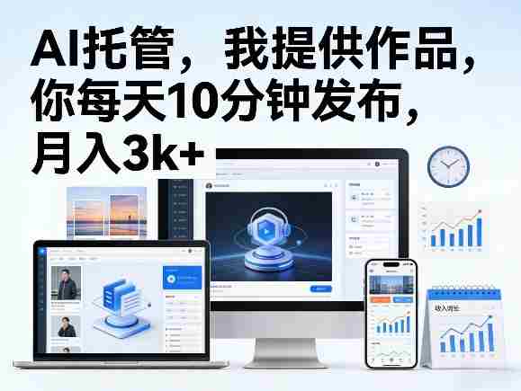 公众号AI托管，我提供作品，你每天10分钟发布，月入3k+【揭秘】-OG资源站