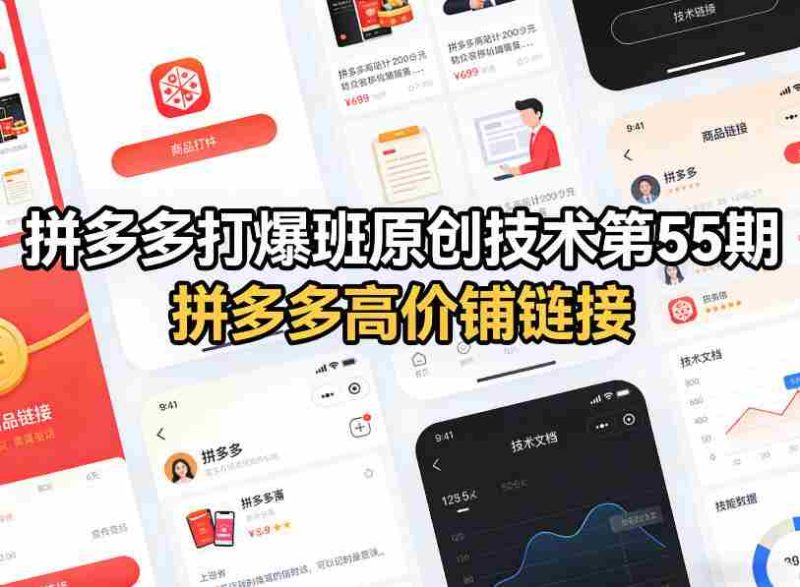 拼多多打爆班原创技术第55期，拼多多高价铺链接-OG资源站