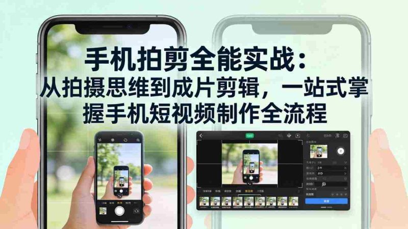 （17713期）手机拍剪全能实战：从拍摄思维到成片剪辑，一站式掌握手机短视频制作全流程-OG资源站